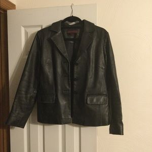 Black leather jacket